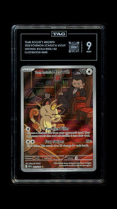 ‼️Team Rocket's Meowth 203 Destined Rivals Holo TAG GRADE 9! SAME DAY SHIP!💨