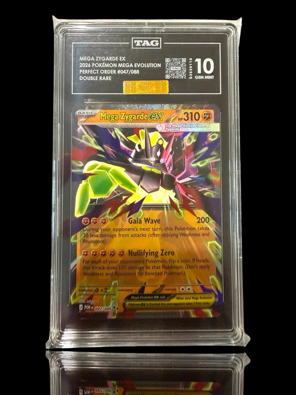 🚨 Mega Zygarde ex #047 Pokemon Perfect Order~TAG 10~PRISTINE GOLD DIAMOND MBA💎