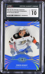 ‼️2021-22 UD Ultimate Introductions Autograph #UI-65 Simon Benoit GRADE 10~POP 1
