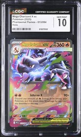 🔥 Mega Charizard X ex #013 Phantasmal Flames Holo GRADE 10! FAST SHIP!💨