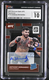 ‼️2023 Donruss Optic UFC ANTHONY HERNANDEZ GRADE 10~AUTO 10 Rated Rookie~POP 1💨