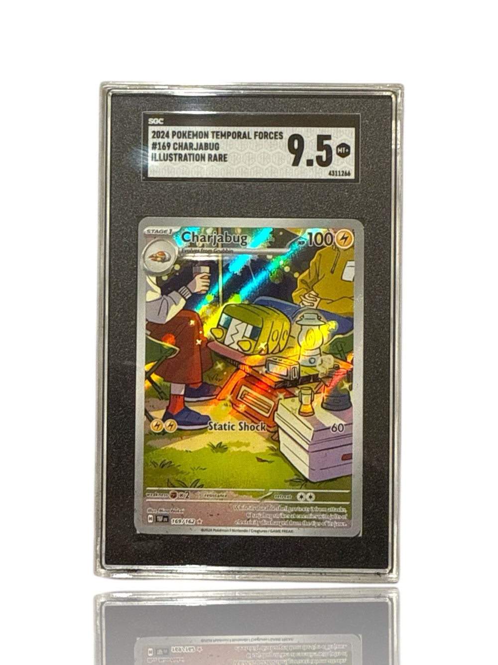 ‼️Pokemon Charjabug 169: Temporal Forces Holo GRADE 9.5~FAST SHIP~SHOOT OFFER!💨