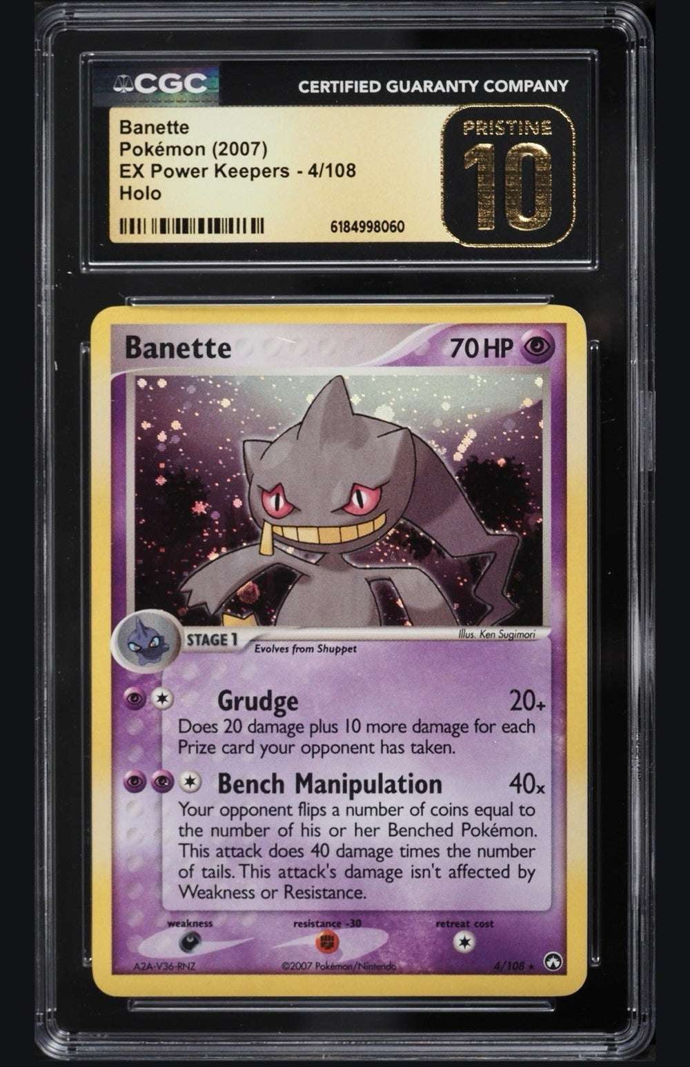 ⚠️Banette 4/108 EX Pokemon Power Keepers Holo~PRISTINE 10 GOLD LABEL TOP POP!💨