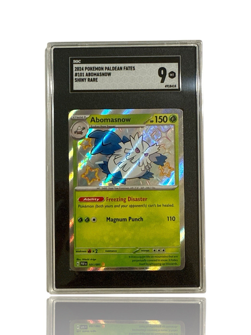 ‼️Abomasnow 101/091 SV: Paldean Fates Holo BABY SHINY GRADE 9! SHOOT OFFER!💨