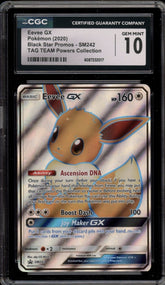 ‼️Pokemon Eevee GX SM242 Sm TAG TEAM Holo GRADE 10~FAST SHIP~SHOOT OFFER!💨