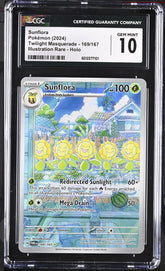 ‼️Pokemon Sunflora 169/167: Twilight Masquerade Holo GRADE 10~SHOOT OFFER!💨