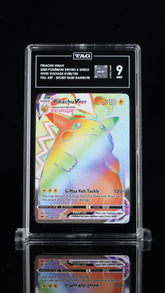 💎 Pikachu VMAX SECRET RAINBOW CHUNKY #188 Vivid Voltage TAG GRADE 9! 🌈