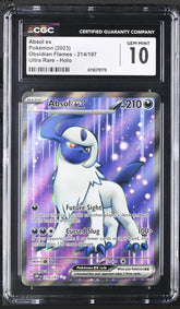 🔥Absol ex 214 Obsidian Flames Holo GRADE 10! SAME DAY SHIP~ SHOOT OFFER!💨
