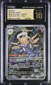 ‼️Shedinja 144/132 Mega Evolution Holo GRADE 10 PRISTINE GOLD LABEL TOP POP💨