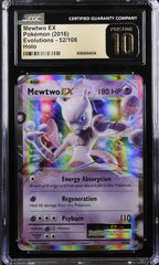 💜 Mewtwo EX 52 Pokemon Evolutions Holo~ GRADE 10 PRISTINE GOLD LABEL LOW POP💨