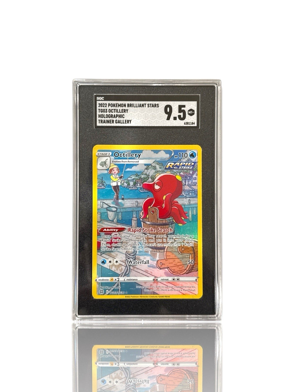 ‼️Pokemon Octillery TG03/TG30: Brilliant Stars Trainer Gallery Holo GRADE 9.5!💨