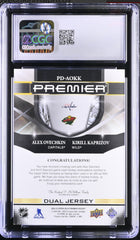 ‼️2022-23 Upper Deck Premier Dual Jerseys #PD-AOKK Ovechkin/Kaprizov~ POP 1💨