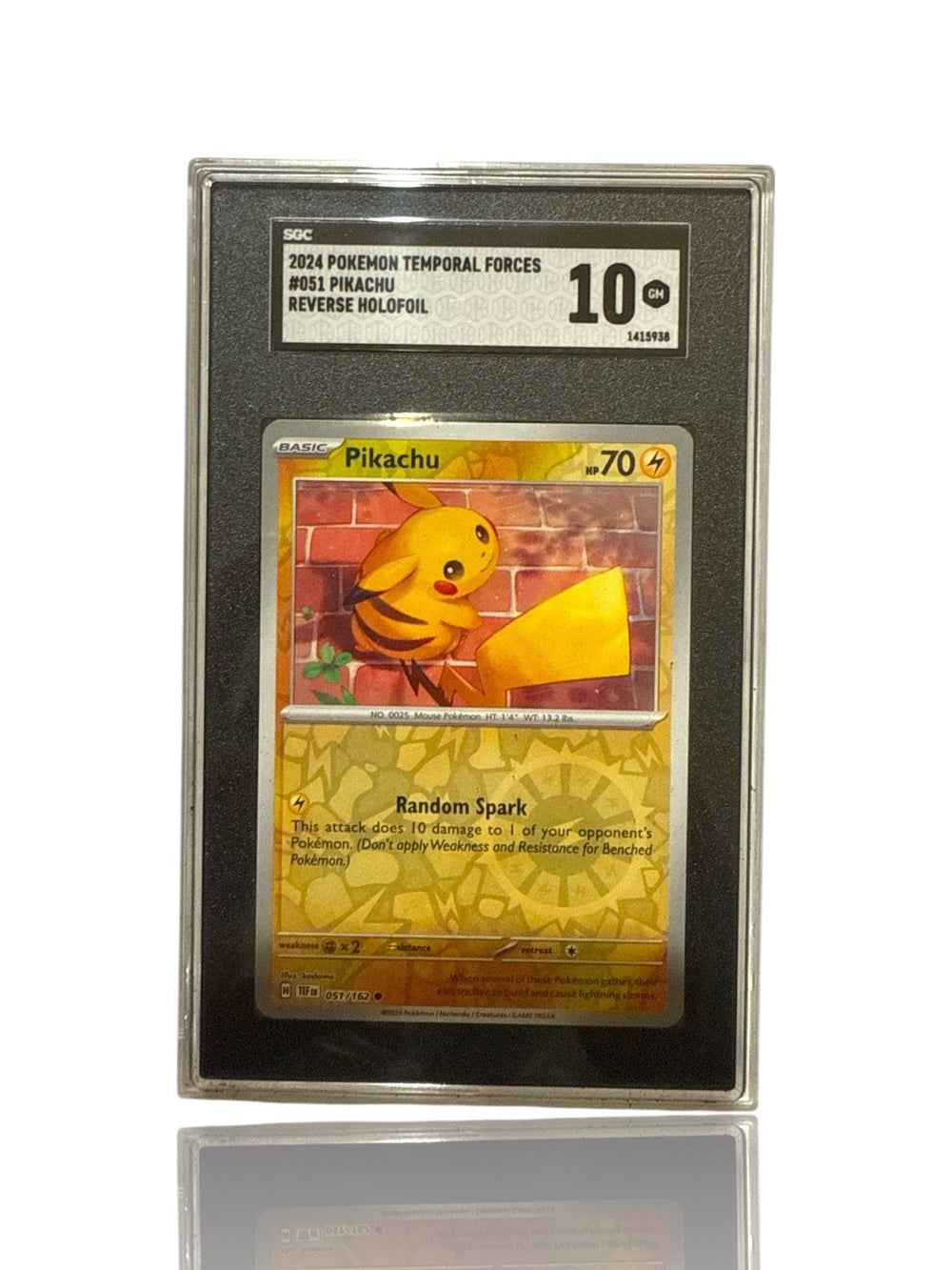 ‼️Pokemon Pikachu 051/162: Temporal Forces Reverse Holo GRADE 10~ SHOOT OFFER💨
