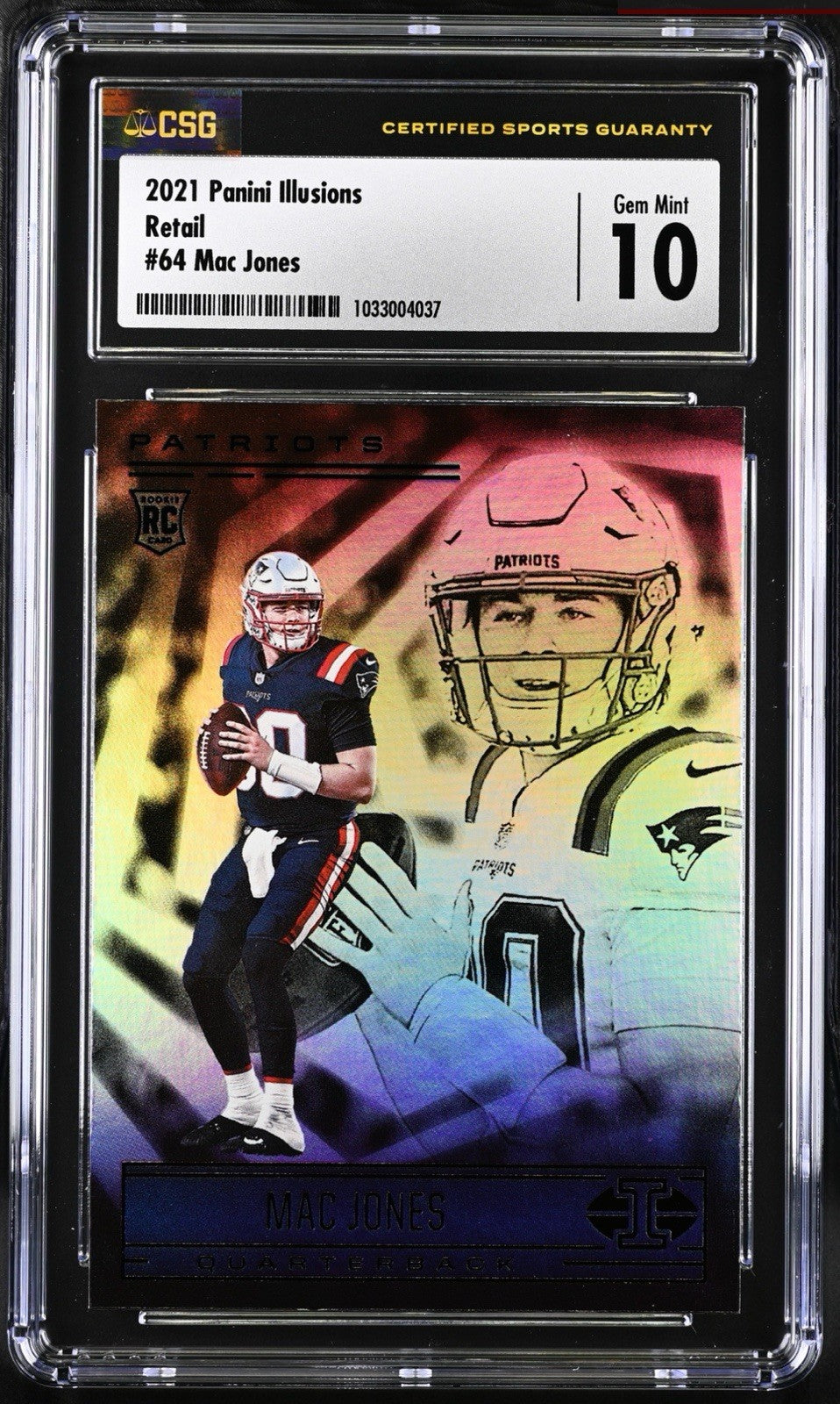 ‼️2021 Panini Illusions~Mac Jones #64 (RC) GRADE 10! FAST SHIP~SHOOT OFFER💨