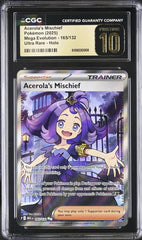 ‼️Acerola's Mischief 165/132 Mega Evolution Holo CGC 10 PRISTINE GOLD LABEL!💨