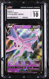 ‼️Espeon V Pokémon (2021) Evolving Skies - 064/203~GRADE 10! SHIPS SAME DAY💨