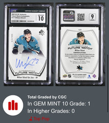 ‼️2021-22 SP Authentic Autographed Future Watch William Eklund GRADE 10~POP 1!💨