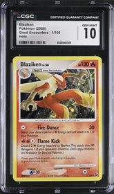 🔥Pokemon Blaziken 1/106 Great Encounters Holo GRADE 10! FAST SHIP~SHOOT OFFER💨
