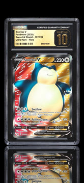 🔥 Snorlax V #197 Pokemon Sword & Shield Holo~PRISTINE 10 GOLD LABEL TOP POP💨