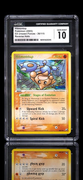 🔥 Hitmontop 26/115 Pokemon Unseen Forces Reverse Holo~ GRADE 10~ LOW POP💨