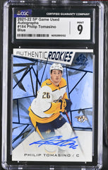 ‼️2021-22 Upper Deck Game Used-Rookies Philip Tomasino #184 GRADE 9💨POP 1 AUTO