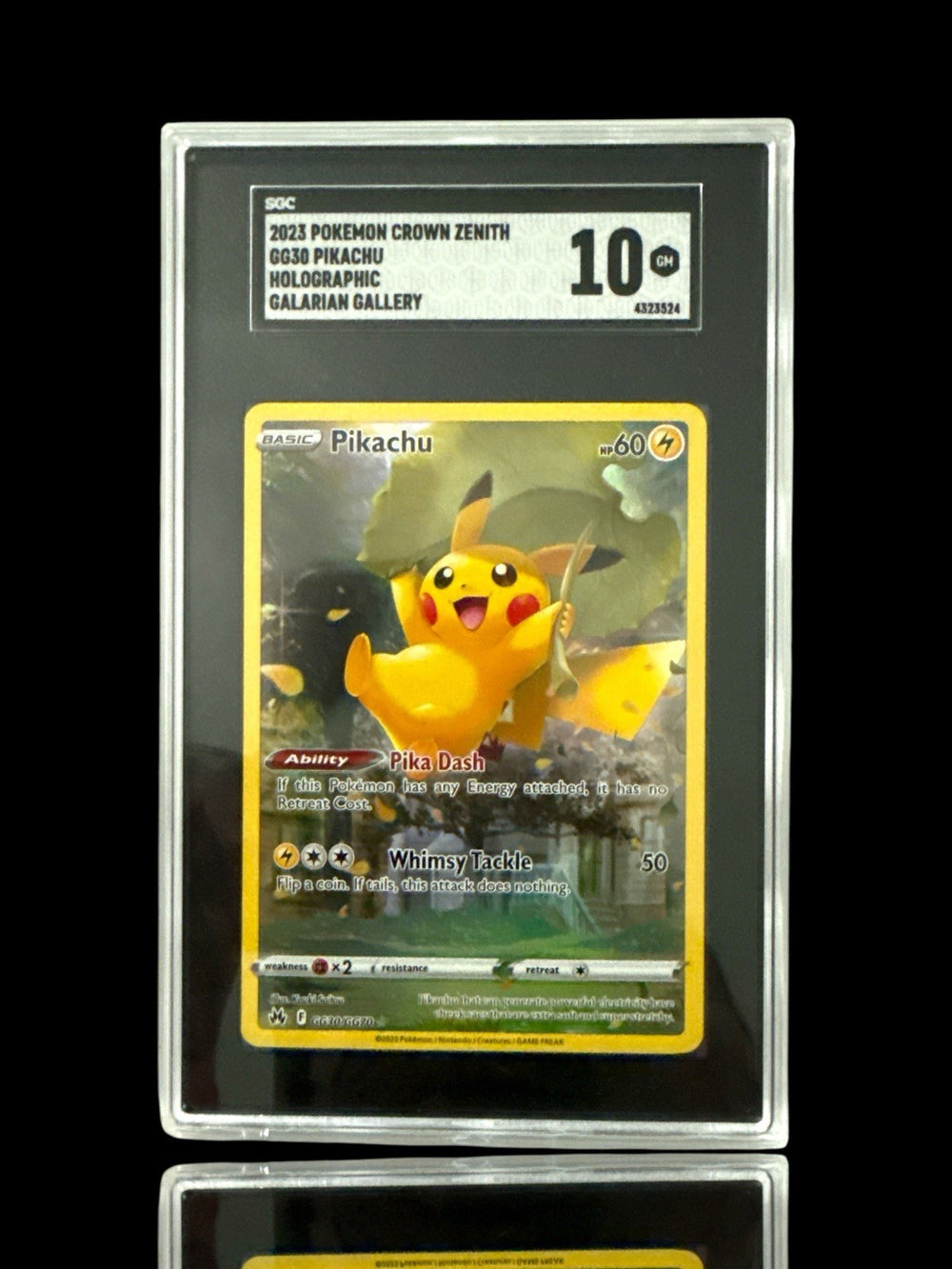 ‼️2023 POKEMON CROWN ZENITH GG30 PIKACHU HOLOGRAPHIC GALARIAN GALLERY GRADE 10💨
