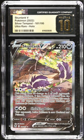 💎Pokemon Skuntank V #181 Silver Tempest GRADE 10 PRISTINE GOLD LABEL TOP POP!💨