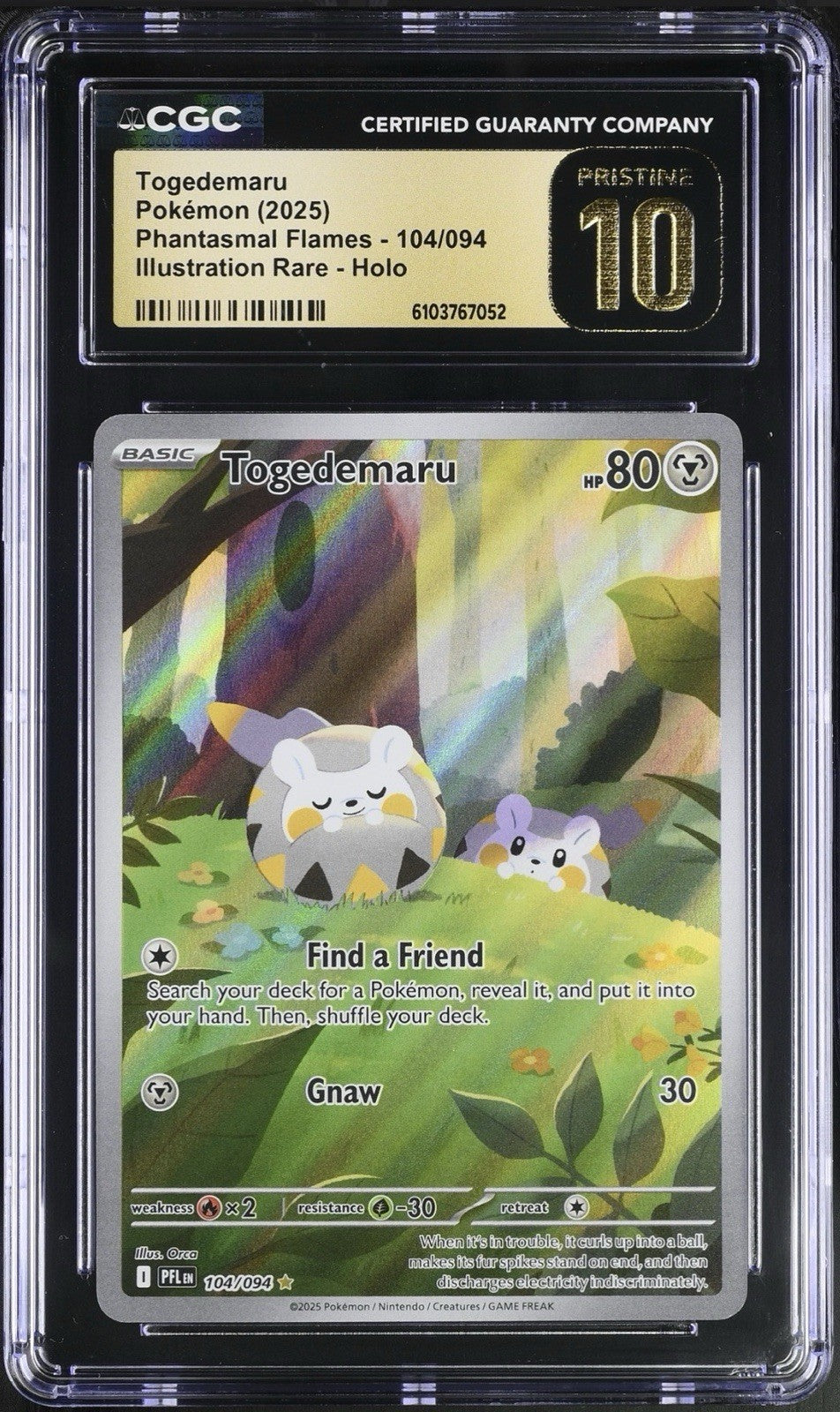Togedemaru 104/094 Me02: Phantasmal Flames Holo