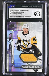 ‼️2021-22 Upper Deck Premier Premium JERSEY #87 Sidney Crosby GRADE 9.5~POP 1💨