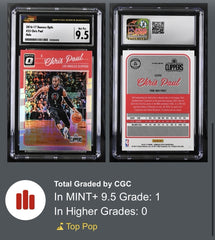 ‼️2016-17 Donruss Optic #25 Chris Paul Holo GRADE 9.5 ~ POP 1 ~ SHOOT OFFER💨