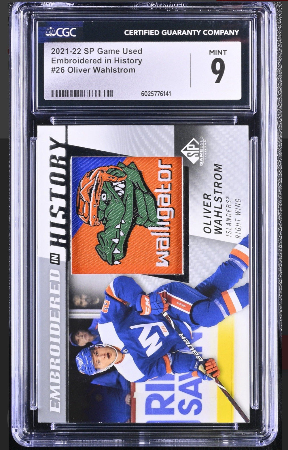 ‼️2021 UD Game Used-Embroidered in History Oliver Wahlstrom #26~ GRADE 9-POP 1💨