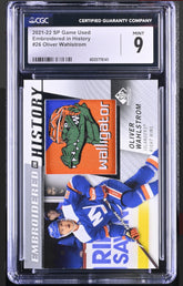 ‼️2021 UD Game Used-Embroidered in History Oliver Wahlstrom #26~ GRADE 9-POP 1💨