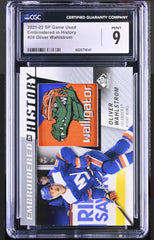 ‼️2021 UD Game Used-Embroidered in History Oliver Wahlstrom #26~ GRADE 9-POP 1💨