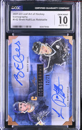 ‼️2021 Leaf Art of Hockey Iconography #I-02 Brett Hull/Luc Robitaille CGC 10💨