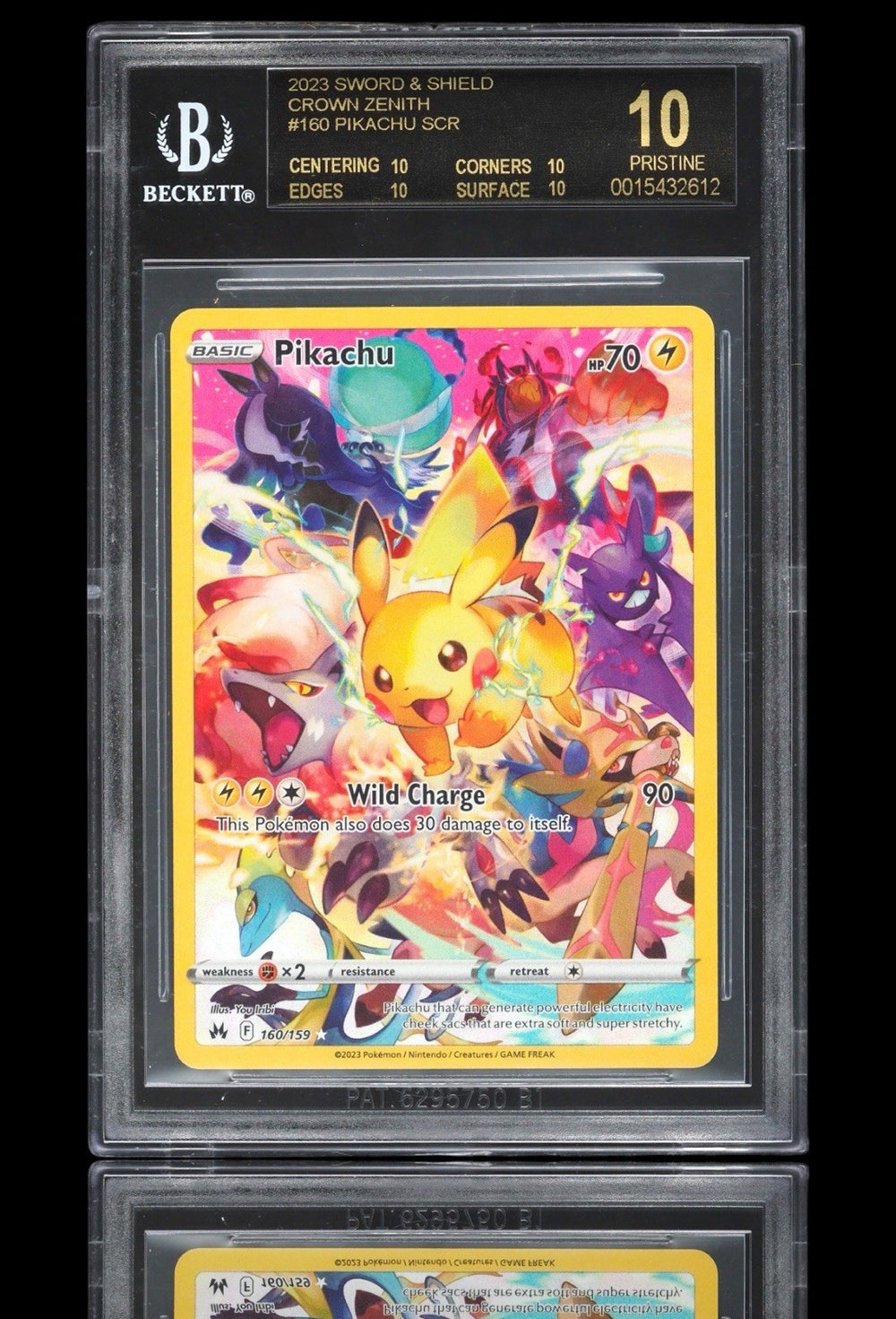 💎Pokemon Pikachu Secret 160/159 Crown Zenith BGS 10 BLACK LABEL! SHOOT OFFER!💨