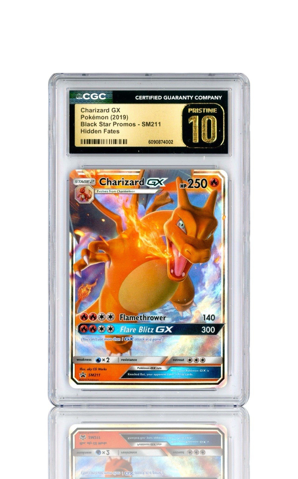 ‼️Pokemon Charizard GX SM211 GRADE 10 PRISTINE GOLD LABEL TOP POP! SHOOT OFFER💨