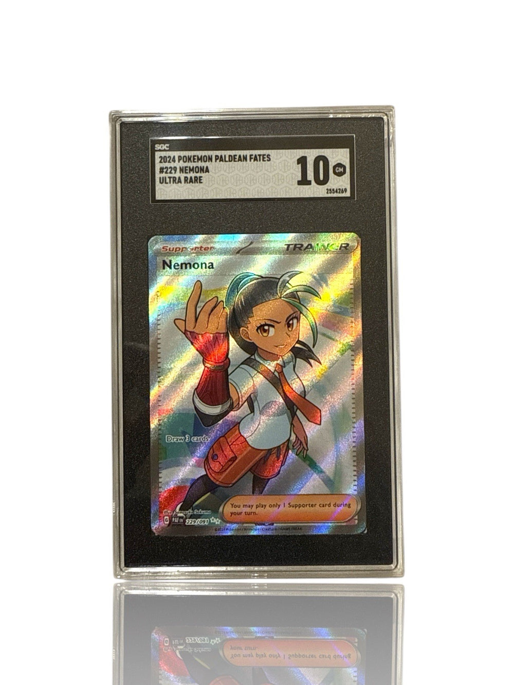 ‼️Pokemon Nemona 229/091: Paldean Fates Holo GRADE 10! FAST SHIP~SHOOT OFFER💨