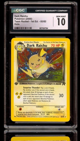 💎 Pokemon Dark Raichu 83/82 Team Rocket 1ST EDITION GRADE 10! SAME DAY SHIP💨