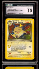 💎 Pokemon Dark Raichu 83/82 Team Rocket 1ST EDITION GRADE 10! SAME DAY SHIP💨