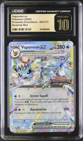 💎Vaporeon ex Prismatic Evolutions Stamp) 023/131~GRADE 10 PRISTINE GOLD LABEL💨