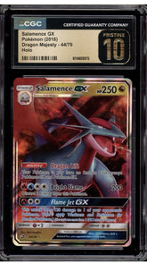 ๐ฅ Salamence GX 44/70 Dragon Majesty GRADE 10 PRISTINE GOLD LABEL TOP POP ๐