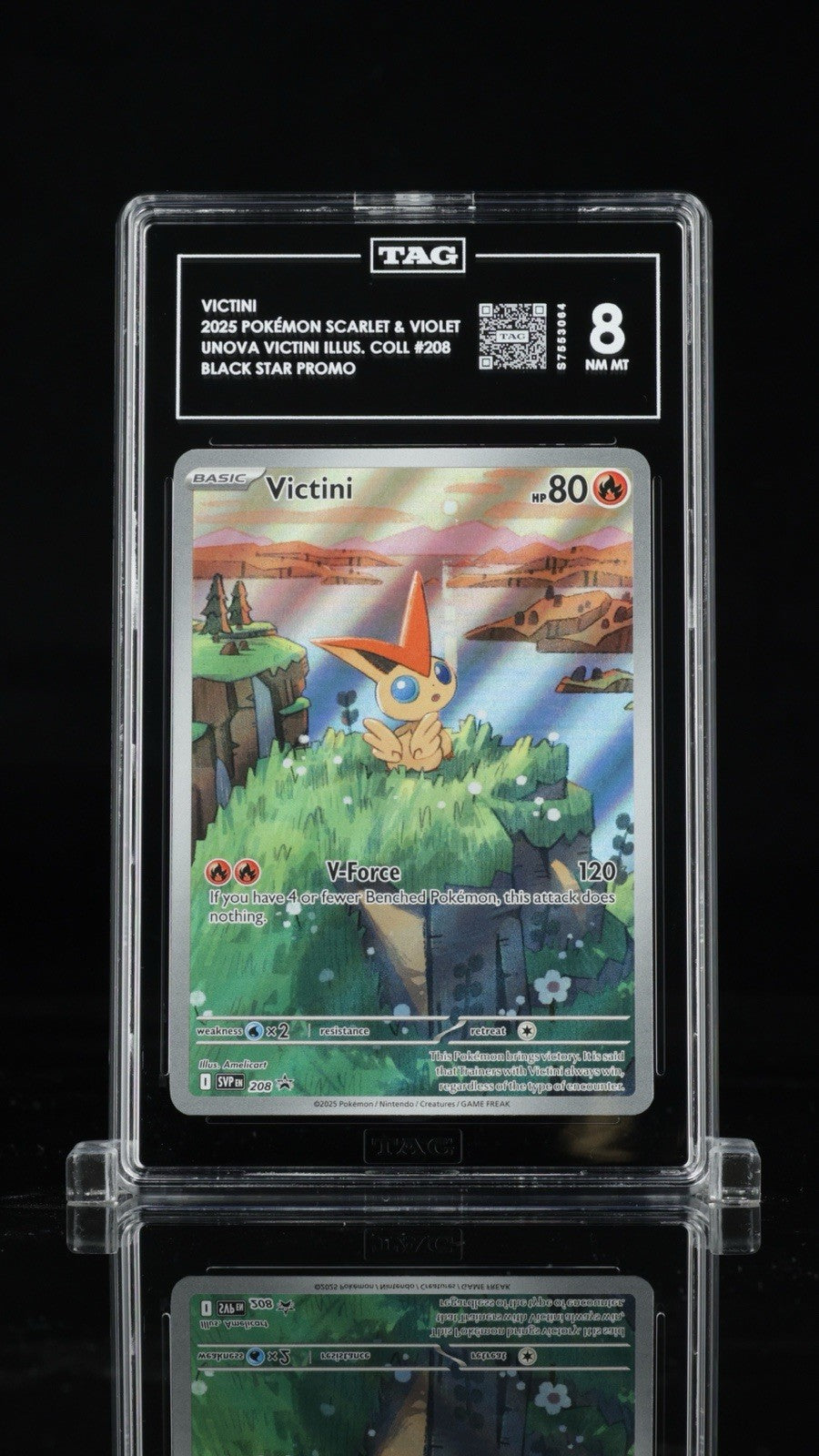 🌅 Victini 208: Scarlet & Violet Promo TAG GRADE 8! SAME DAY SHIP~SHOOT OFFER!💨