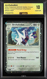 ⚠️Archaludon Pokemon Cosmos Holo #107~ MBA GRADE 10 POP 1~ FAST SHIP SHOOT OFFER