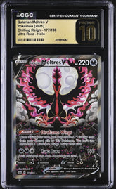 ⚠️ Galarian Moltres V #177 Pokemon Sword & Shield~PRISTINE 10 GOLD LABEL💨