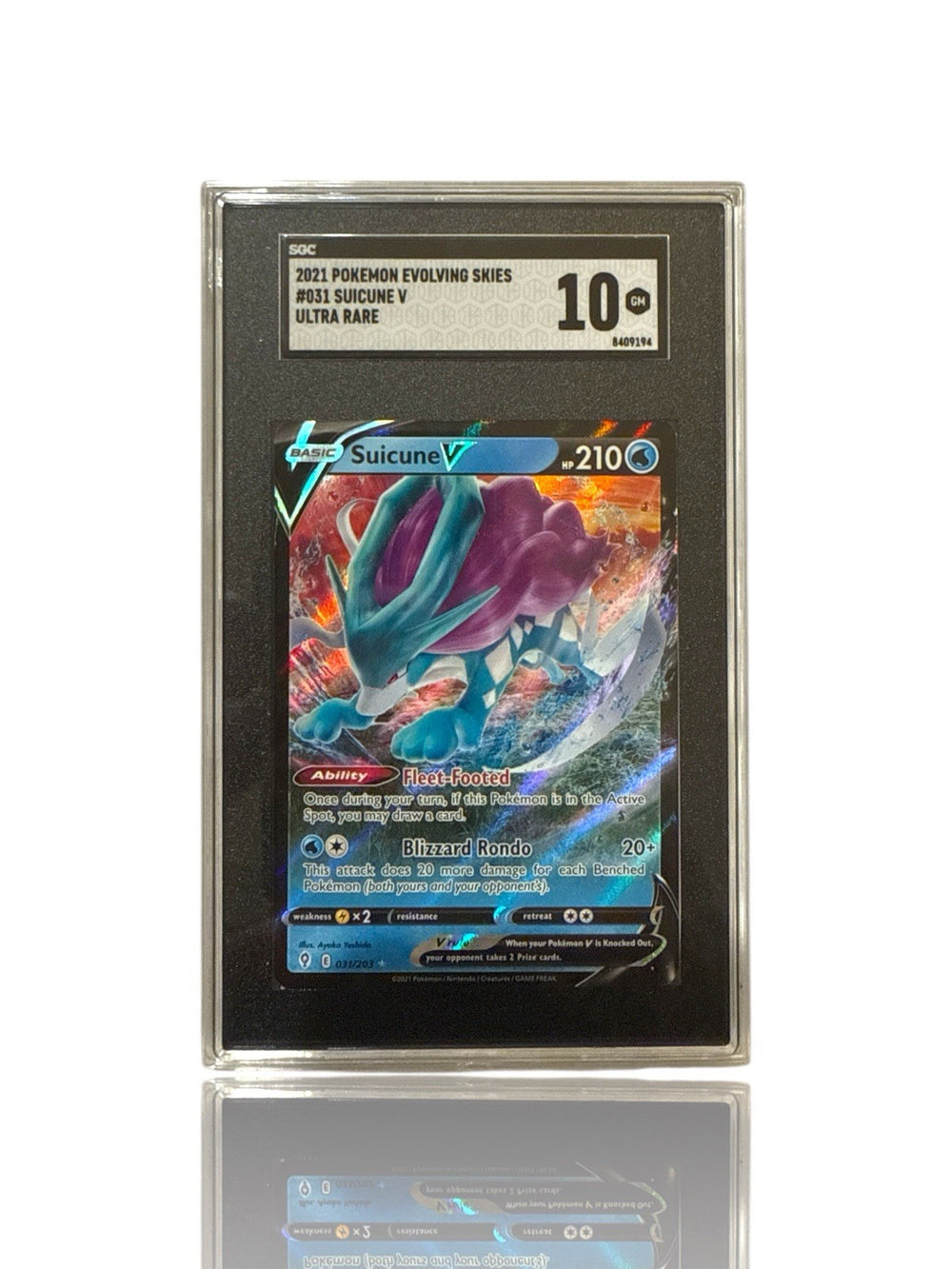 ‼️Pokemon Suicune V 031/203: Evolving Skies Holo GRADE 10~FAST SHIP~SHOOT OFFER!
