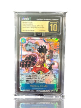 💎 Monkey.D.Luffy OP11-118 GRADE 10 PRISTINE GOLD LABEL BLACK DIAMOND MBA 💎