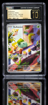 💚 Bulbasaur 143/142 Pokemon Stellar Crown Holo~ GRADE 10 PRISTINE GOLD LABEL!💨