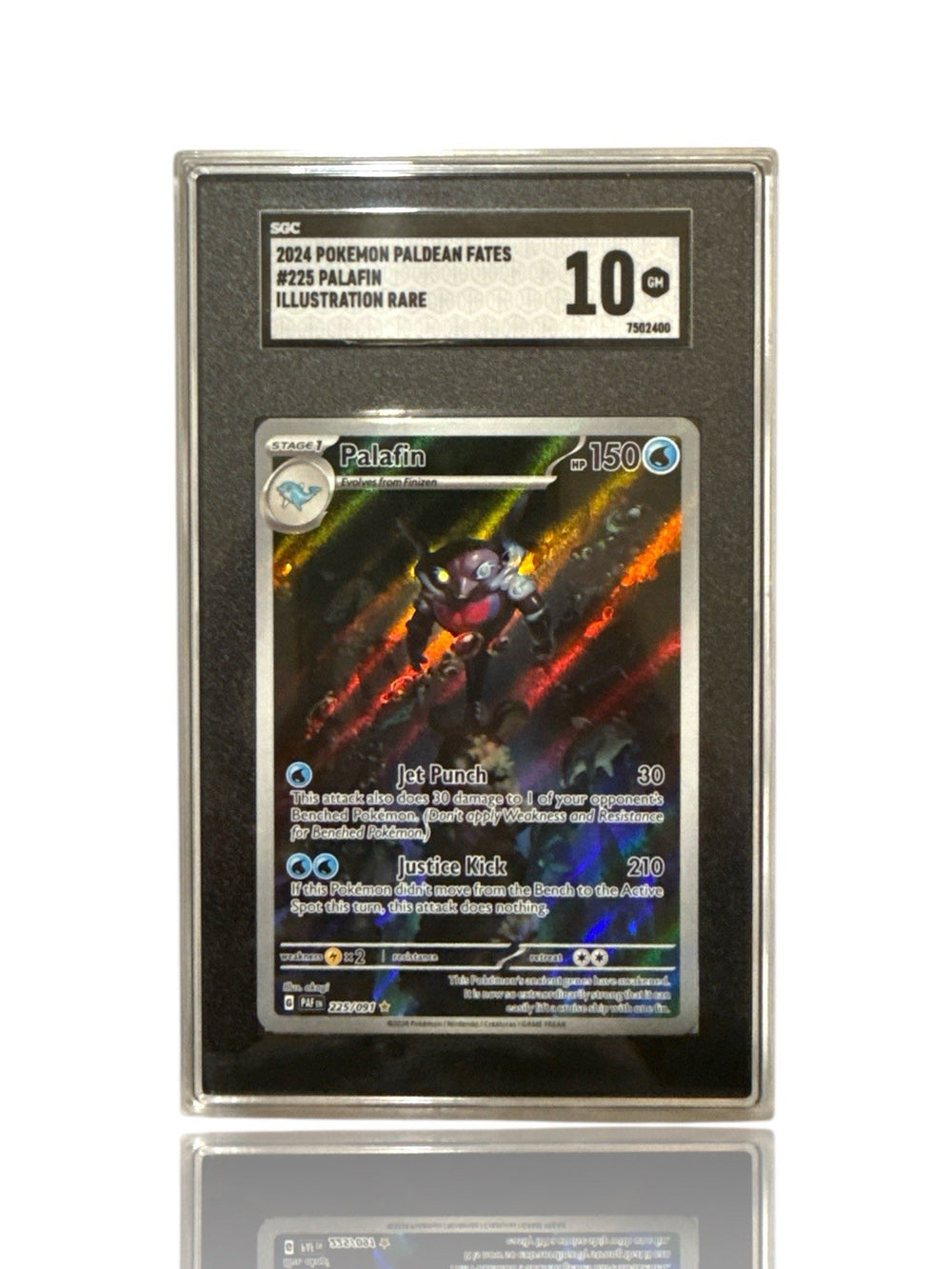 ‼️Pokemon Palafin 225/091: Paldean Fates Holo GRADE 19~FAST SHIP! SHOOT OFFER💨