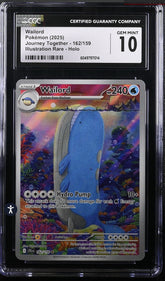 ‼️Wailord Pokémon (2025) Journey Together - 162/159 Illustration Rare GRADE 10💨