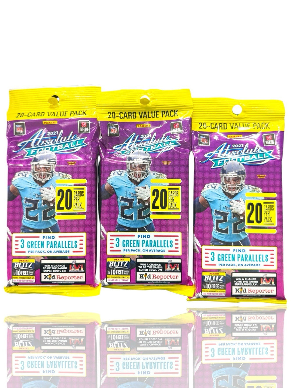 ⚠️LOT OF 3~Panini Absolute Football Sports Trading Card Pack 20 Card Fat Pack!💨